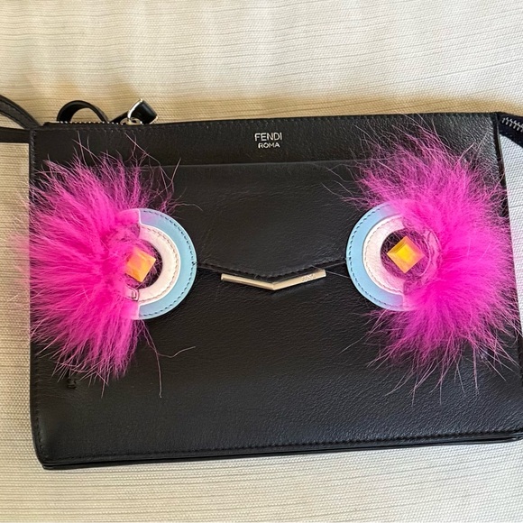 Fendi Monster crossbody-Black and Pink Bag - Picture 1 of 12